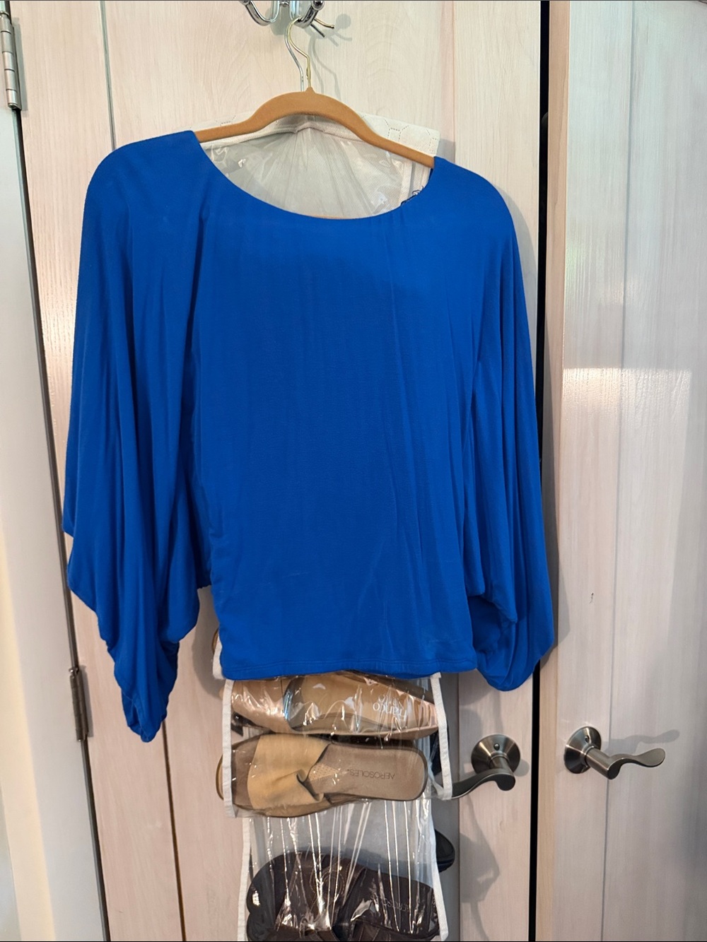 Sky Royal Blue Dolman Sleeve Tunic Top